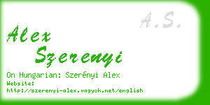alex szerenyi business card